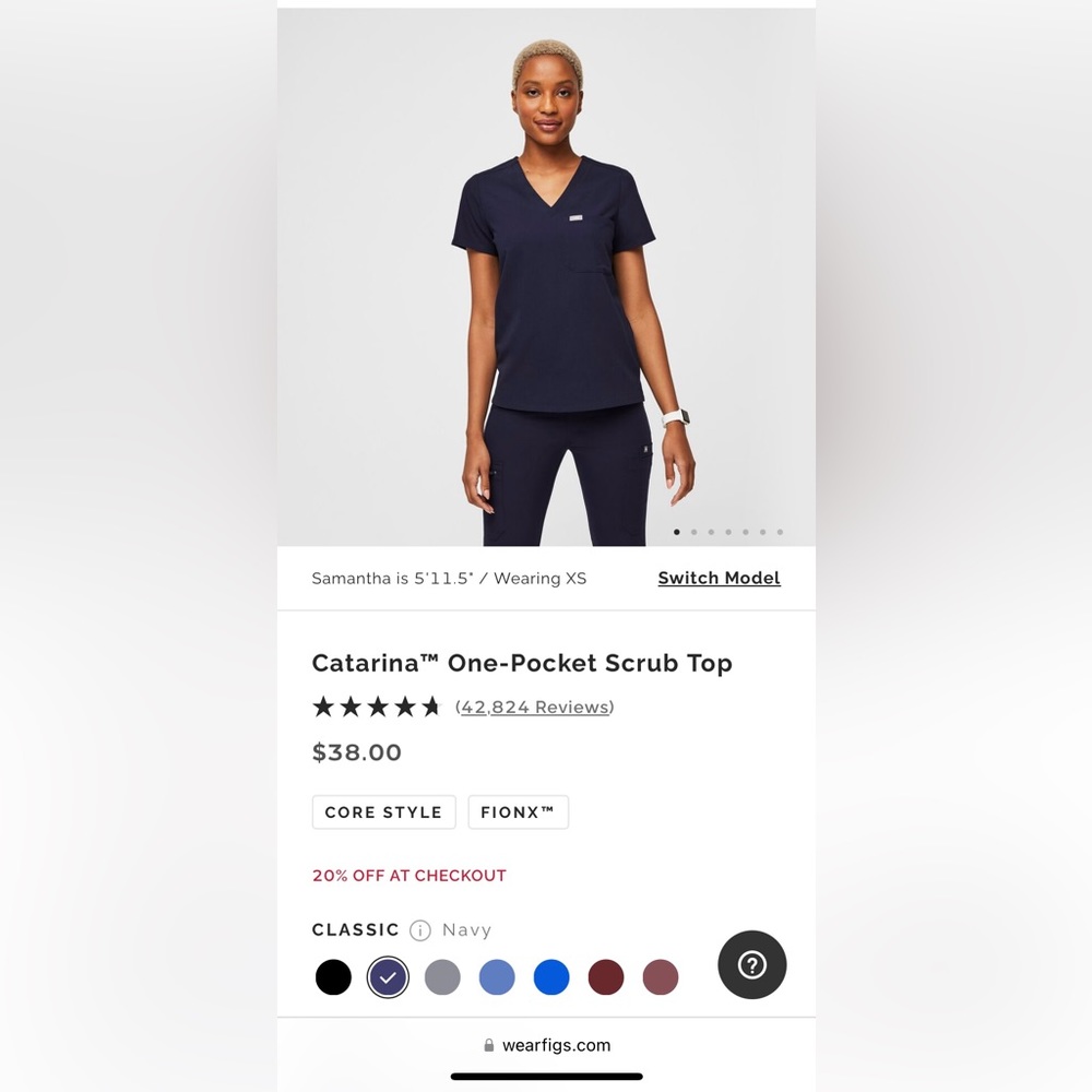 Lot of 5: Catarina One-Pocket Scrub Top